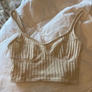 H&M tan cropped tank top